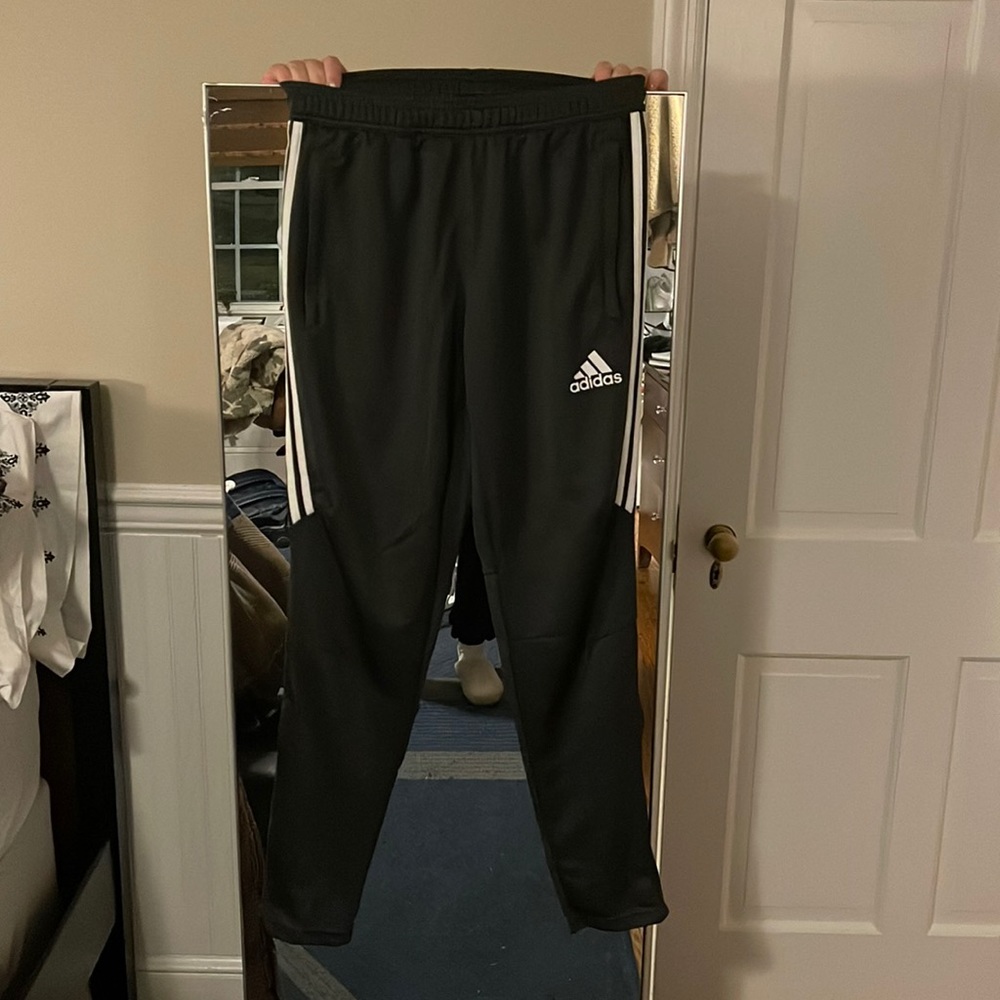 men’s grey adidas climacool track pants, size M